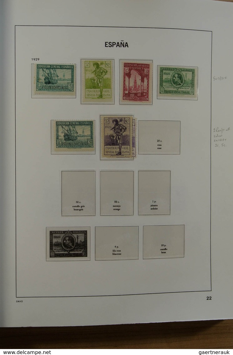 28245 Spanien: 1850-2000. Well filled, MNH, mint hinged and used collection Spain and colonies in 6 Davo a