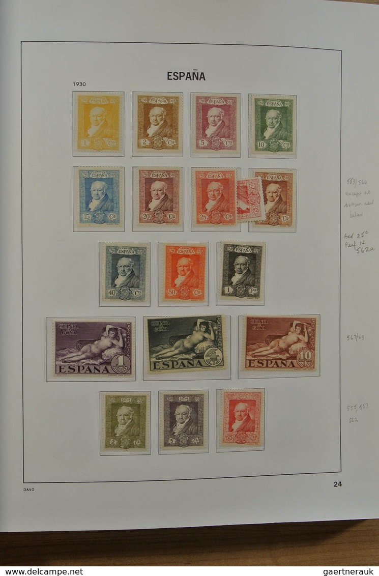 28245 Spanien: 1850-2000. Well filled, MNH, mint hinged and used collection Spain and colonies in 6 Davo a