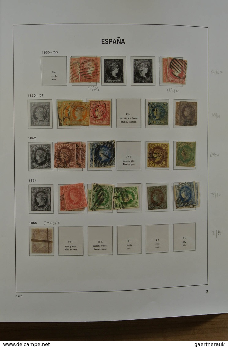 28245 Spanien: 1850-2000. Well filled, MNH, mint hinged and used collection Spain and colonies in 6 Davo a