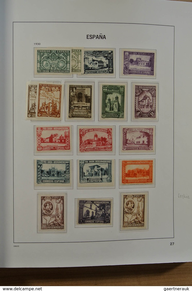 28245 Spanien: 1850-2000. Well filled, MNH, mint hinged and used collection Spain and colonies in 6 Davo a