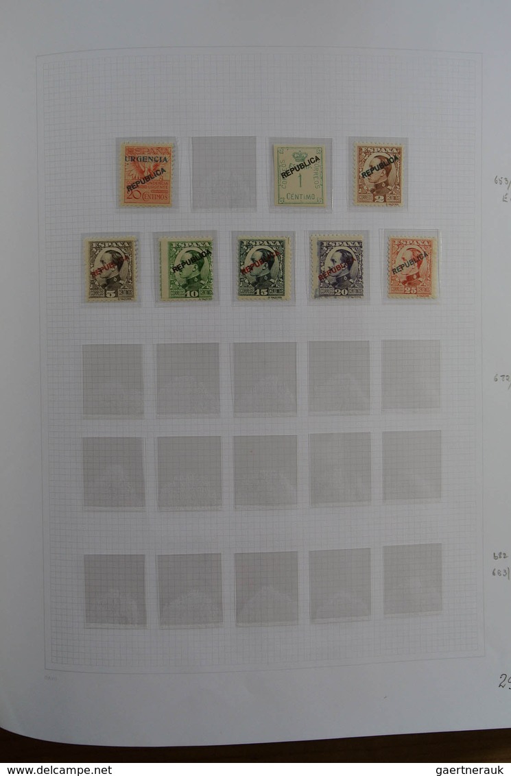 28245 Spanien: 1850-2000. Well filled, MNH, mint hinged and used collection Spain and colonies in 6 Davo a