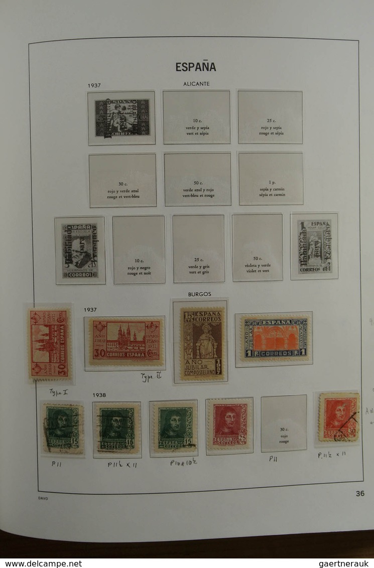 28245 Spanien: 1850-2000. Well filled, MNH, mint hinged and used collection Spain and colonies in 6 Davo a