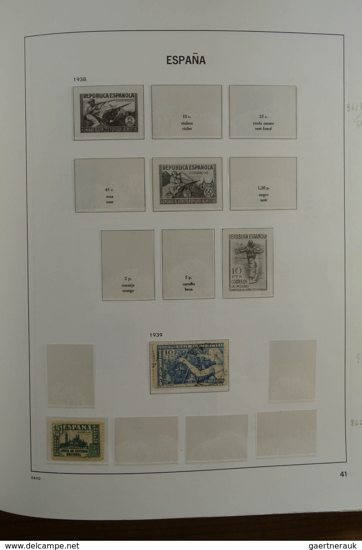 28245 Spanien: 1850-2000. Well filled, MNH, mint hinged and used collection Spain and colonies in 6 Davo a