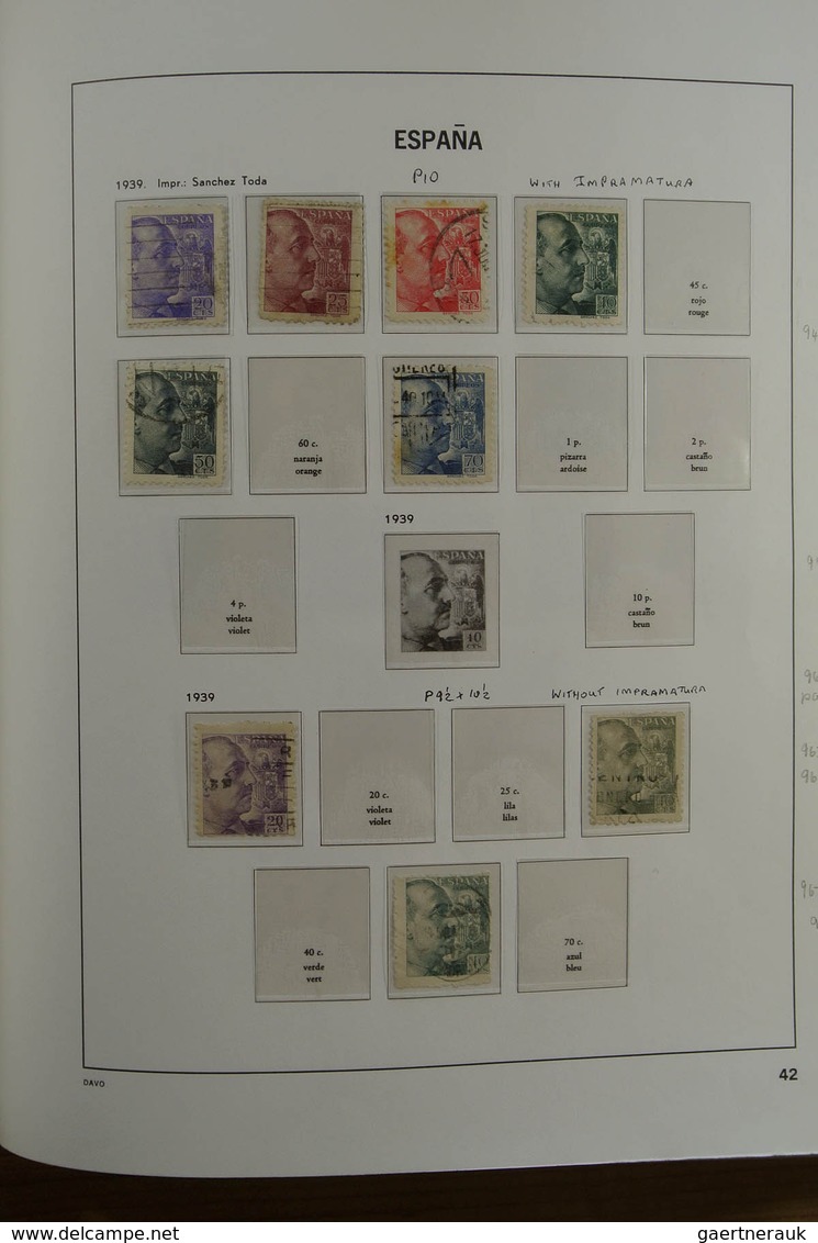 28245 Spanien: 1850-2000. Well filled, MNH, mint hinged and used collection Spain and colonies in 6 Davo a