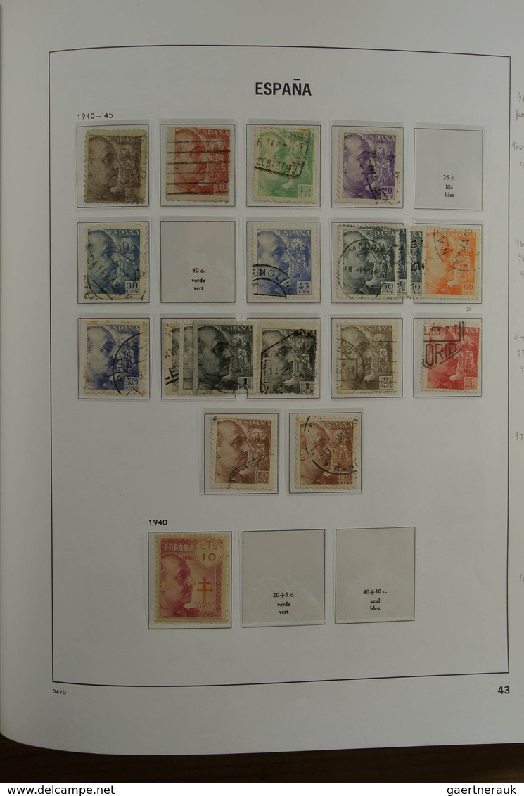 28245 Spanien: 1850-2000. Well filled, MNH, mint hinged and used collection Spain and colonies in 6 Davo a