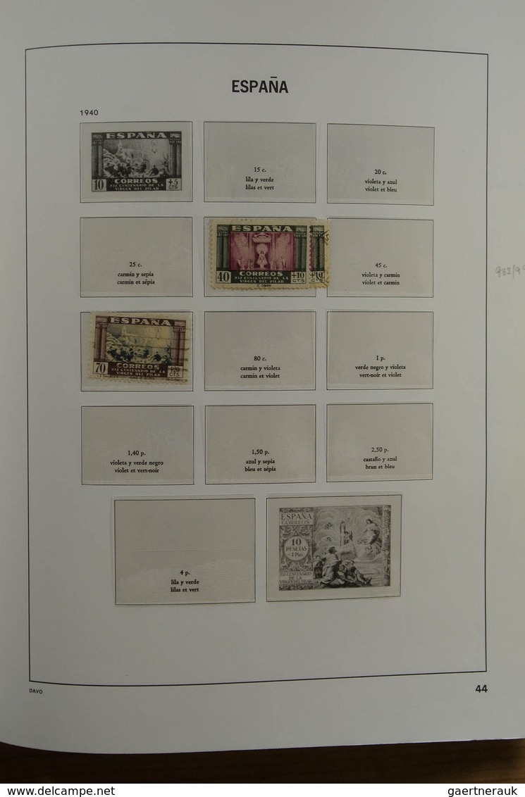 28245 Spanien: 1850-2000. Well filled, MNH, mint hinged and used collection Spain and colonies in 6 Davo a