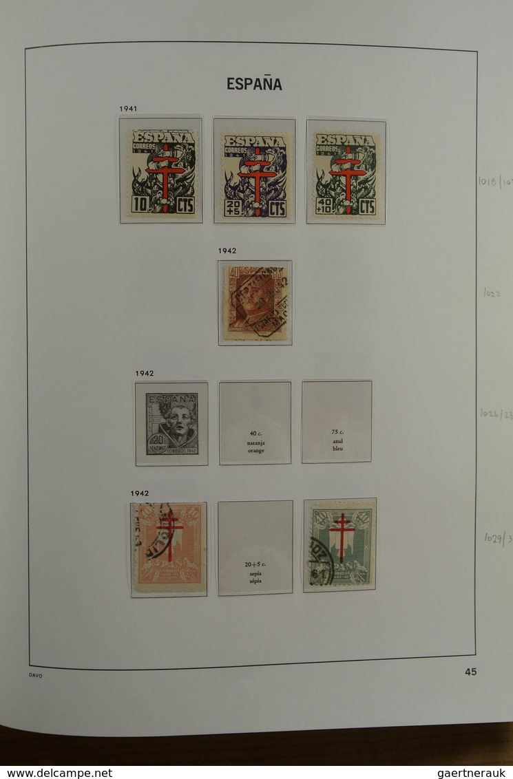 28245 Spanien: 1850-2000. Well filled, MNH, mint hinged and used collection Spain and colonies in 6 Davo a