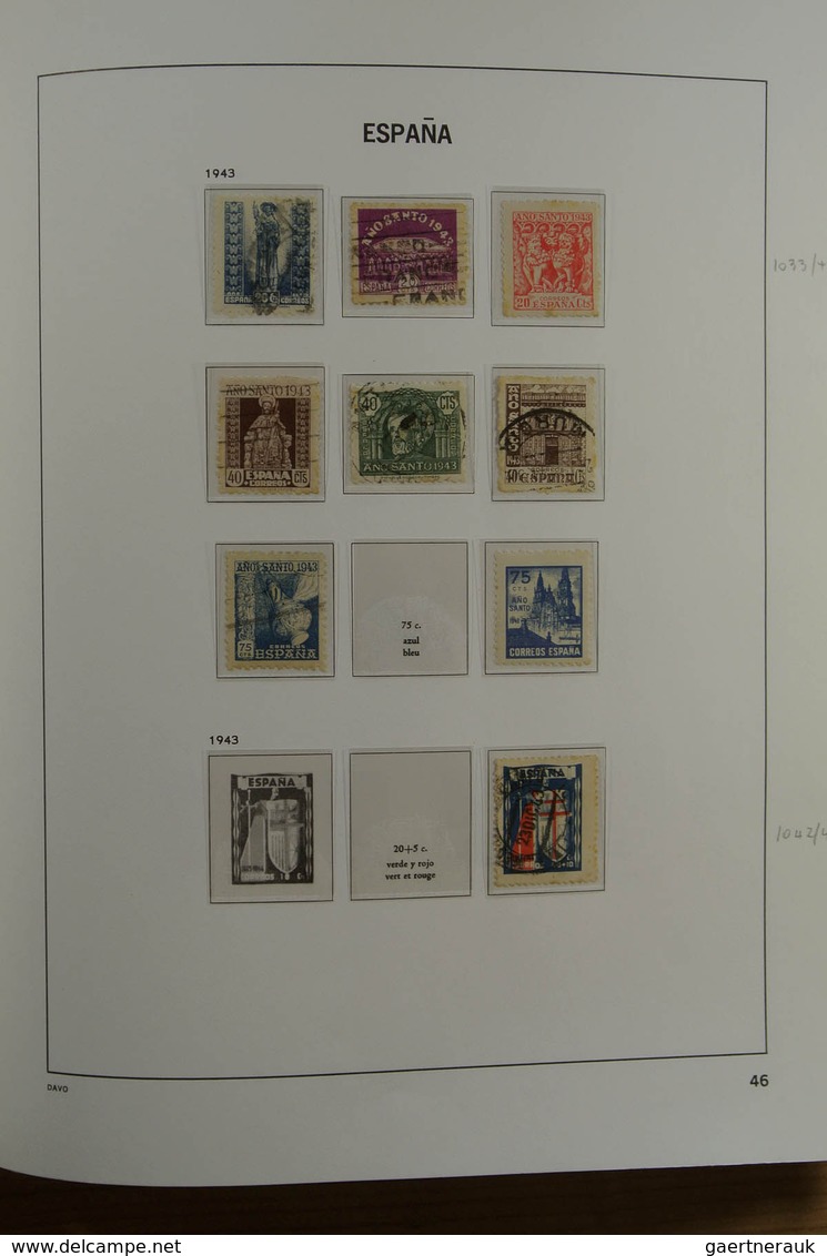 28245 Spanien: 1850-2000. Well filled, MNH, mint hinged and used collection Spain and colonies in 6 Davo a