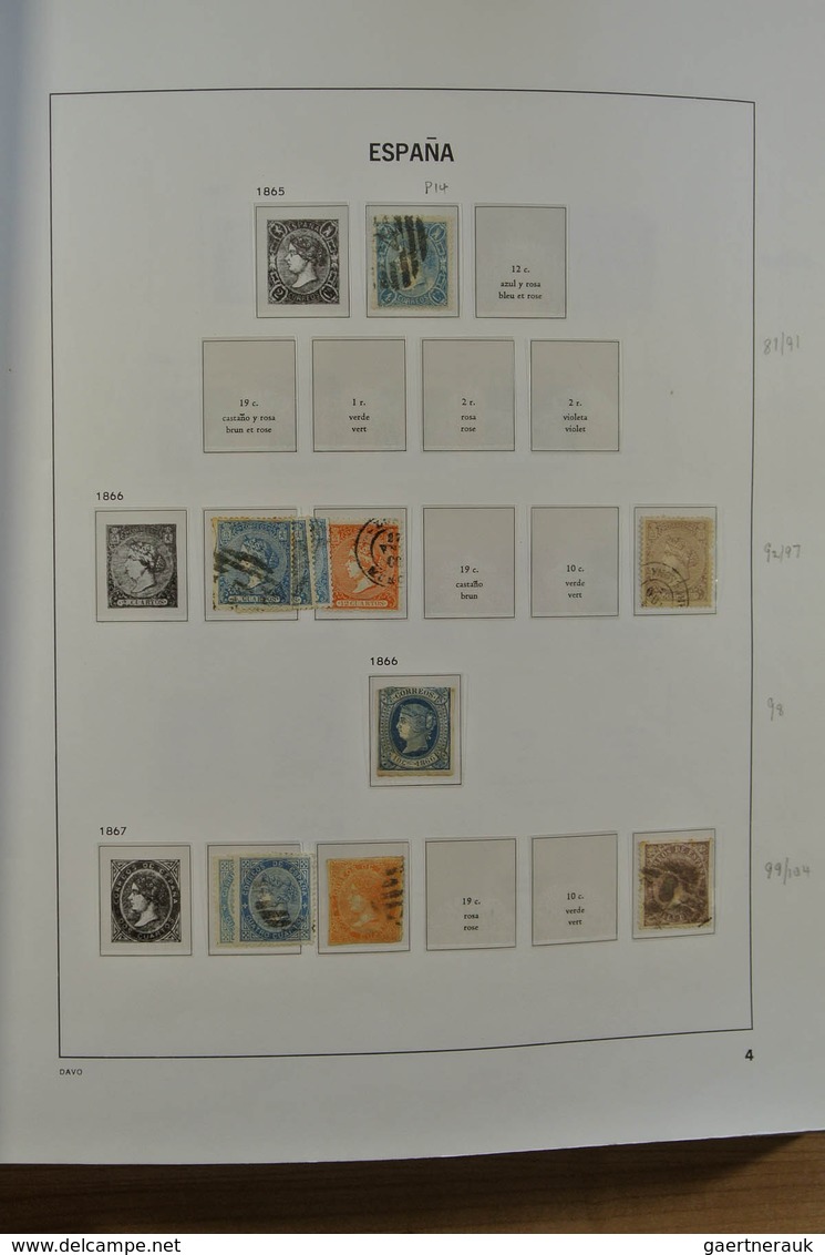 28245 Spanien: 1850-2000. Well filled, MNH, mint hinged and used collection Spain and colonies in 6 Davo a