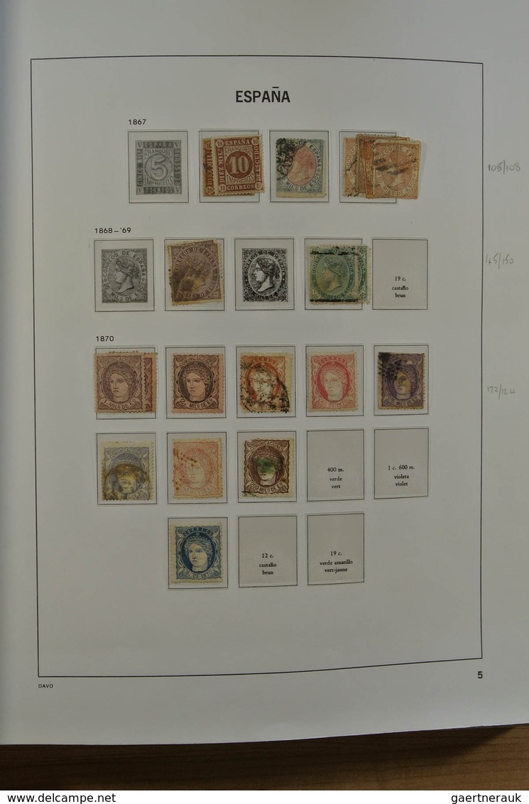 28245 Spanien: 1850-2000. Well filled, MNH, mint hinged and used collection Spain and colonies in 6 Davo a