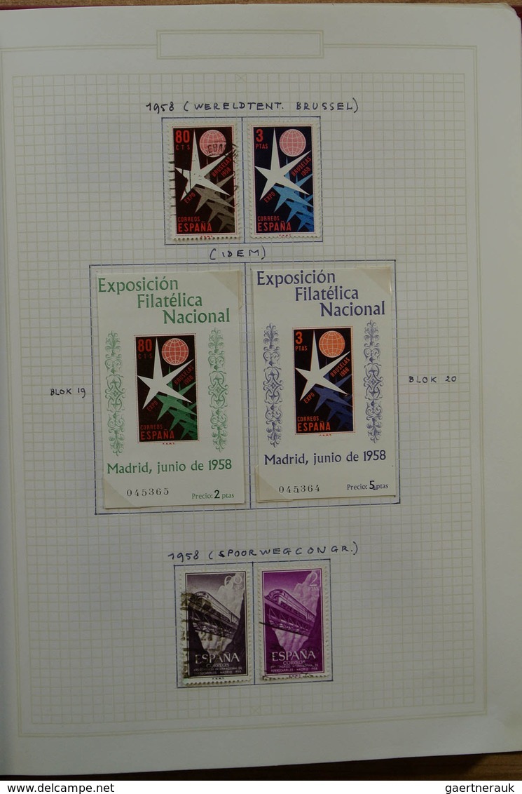 28275 Spanien: 1949-1973. Well filled, mint hinged and used collection Spain 1949-1973 in blanc album. Col