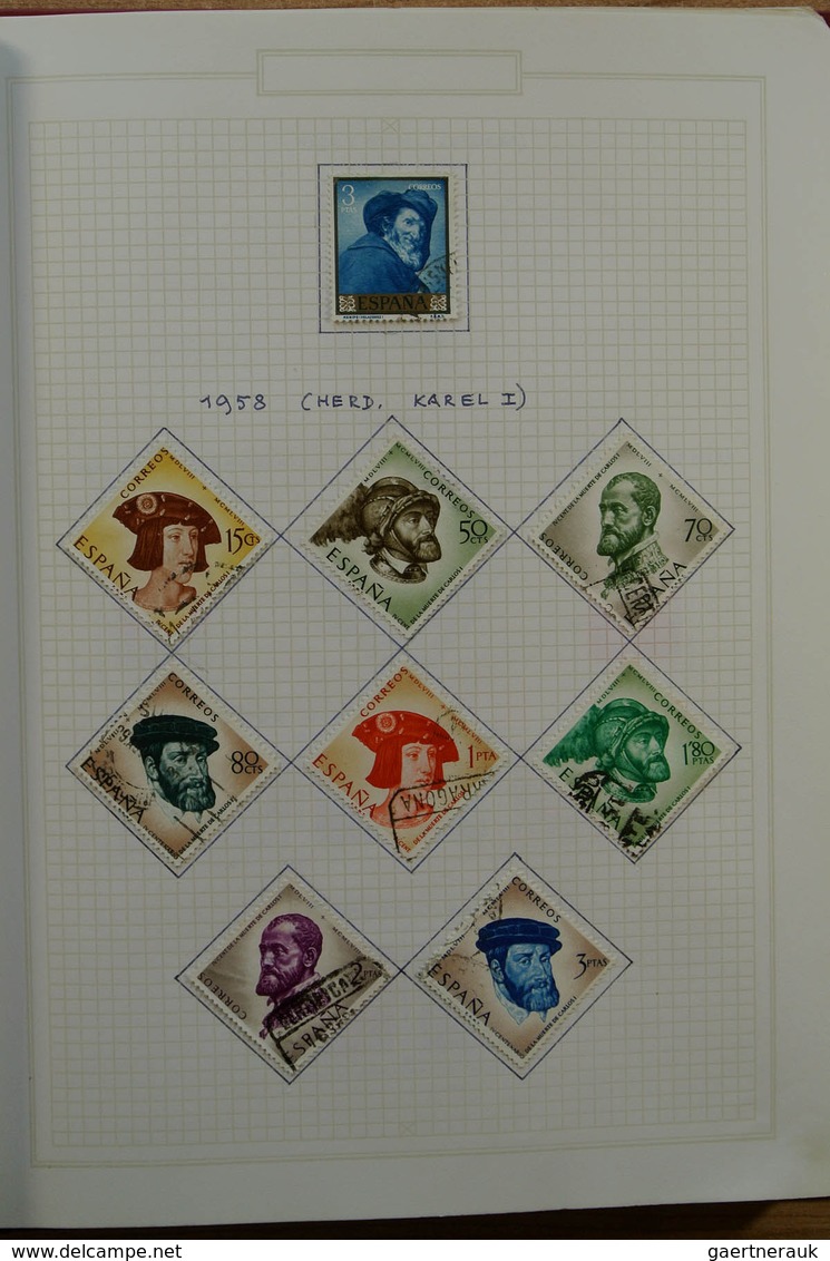 28275 Spanien: 1949-1973. Well filled, mint hinged and used collection Spain 1949-1973 in blanc album. Col