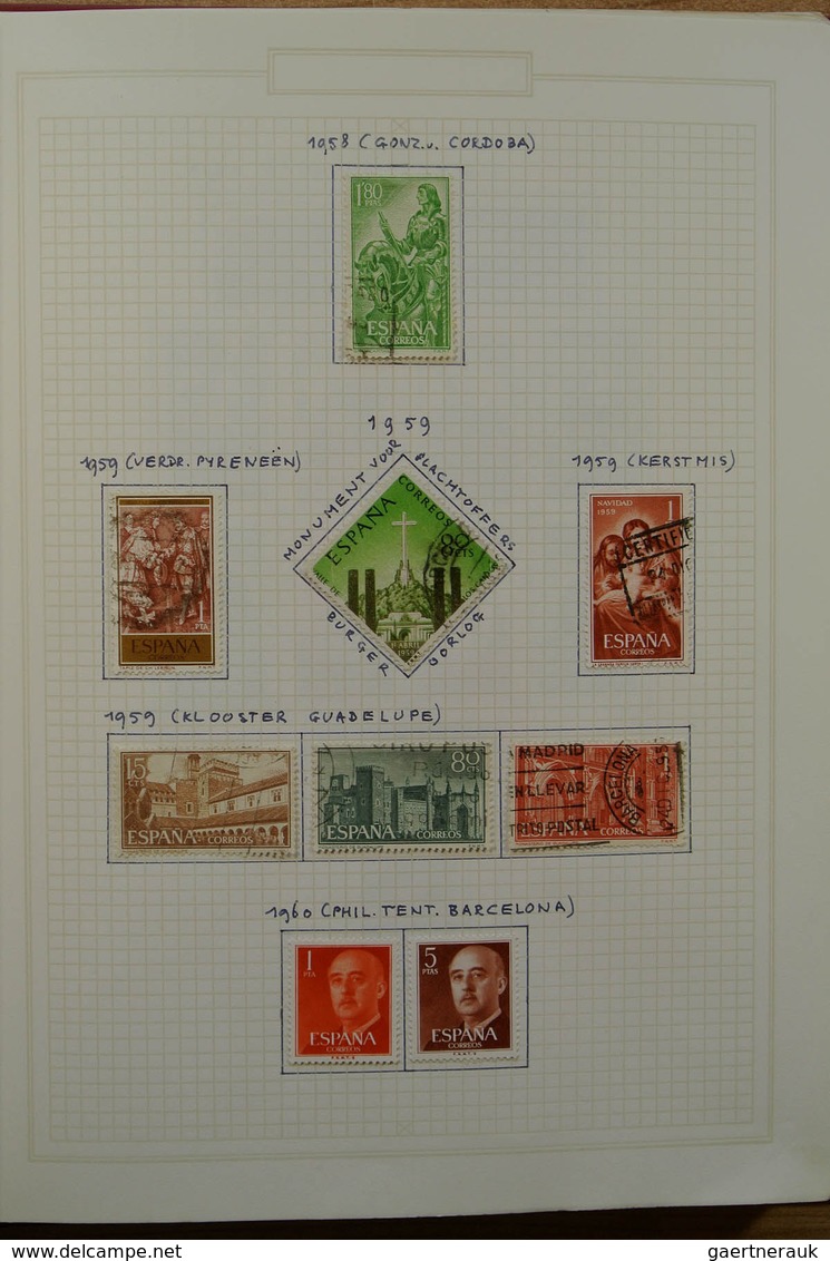 28275 Spanien: 1949-1973. Well filled, mint hinged and used collection Spain 1949-1973 in blanc album. Col