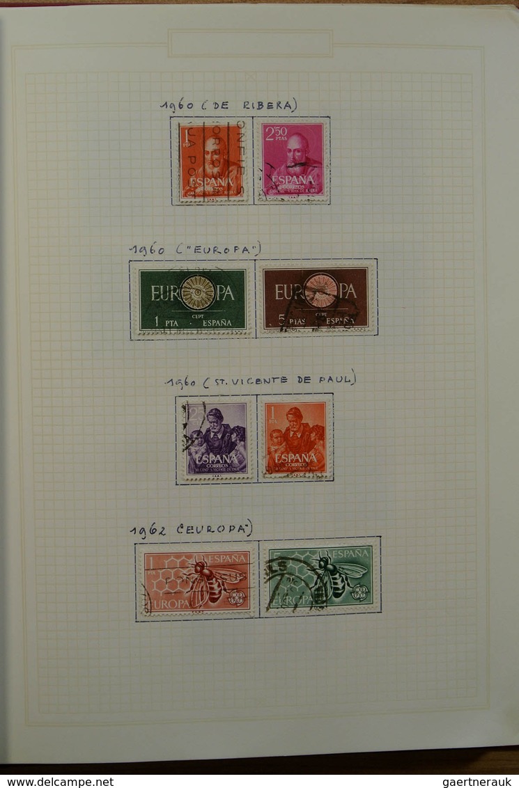 28275 Spanien: 1949-1973. Well filled, mint hinged and used collection Spain 1949-1973 in blanc album. Col