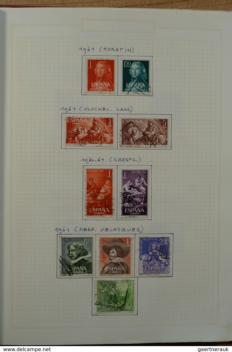 28275 Spanien: 1949-1973. Well filled, mint hinged and used collection Spain 1949-1973 in blanc album. Col