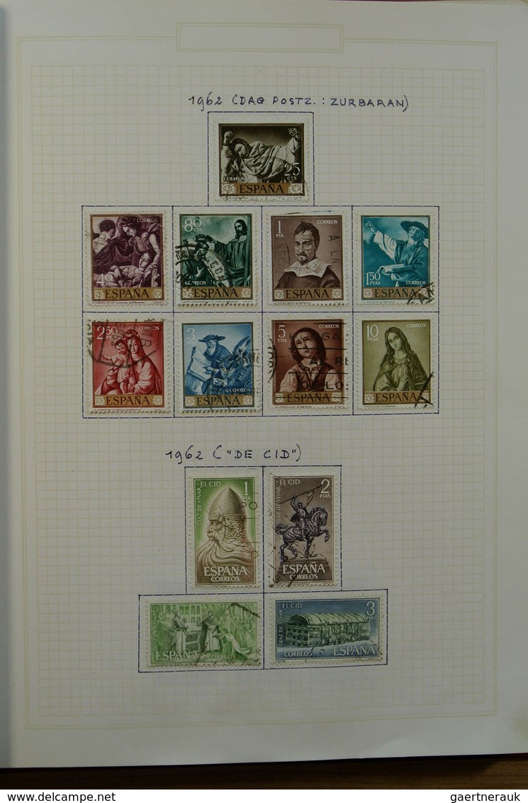 28275 Spanien: 1949-1973. Well filled, mint hinged and used collection Spain 1949-1973 in blanc album. Col