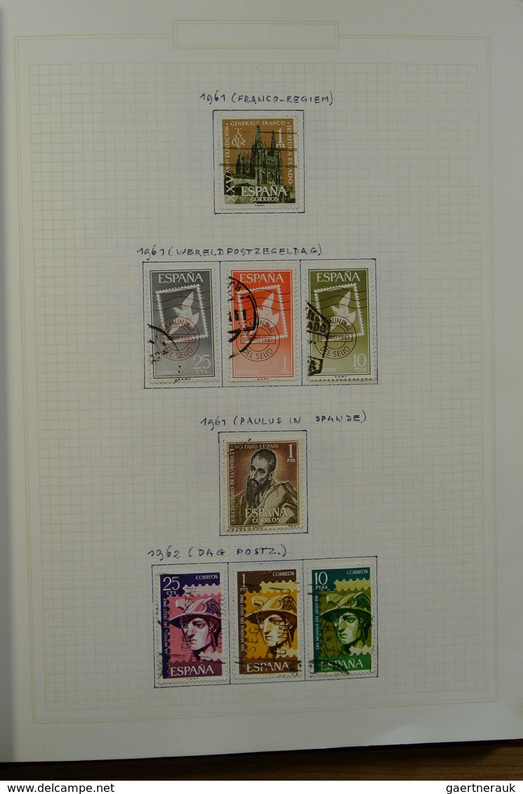 28275 Spanien: 1949-1973. Well filled, mint hinged and used collection Spain 1949-1973 in blanc album. Col