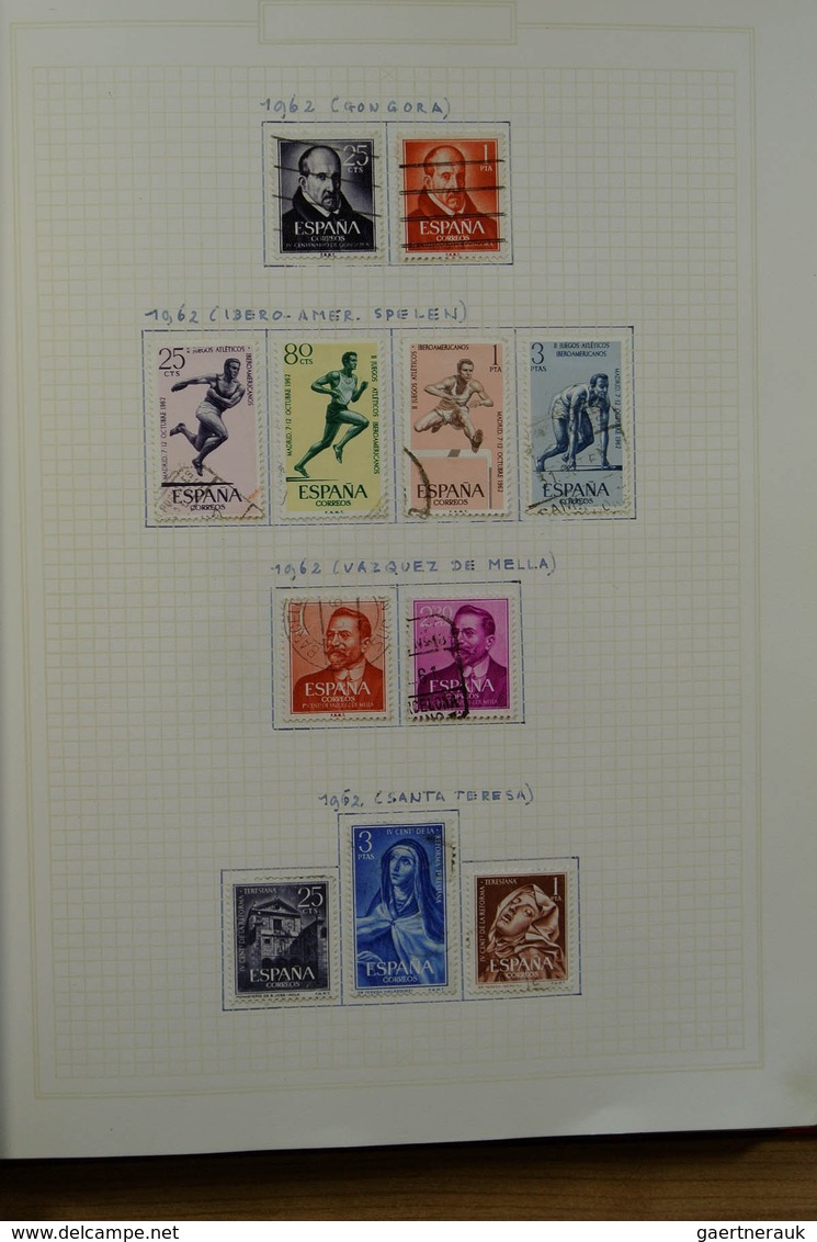 28275 Spanien: 1949-1973. Well filled, mint hinged and used collection Spain 1949-1973 in blanc album. Col