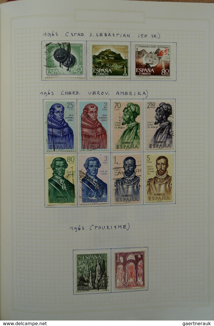 28275 Spanien: 1949-1973. Well filled, mint hinged and used collection Spain 1949-1973 in blanc album. Col