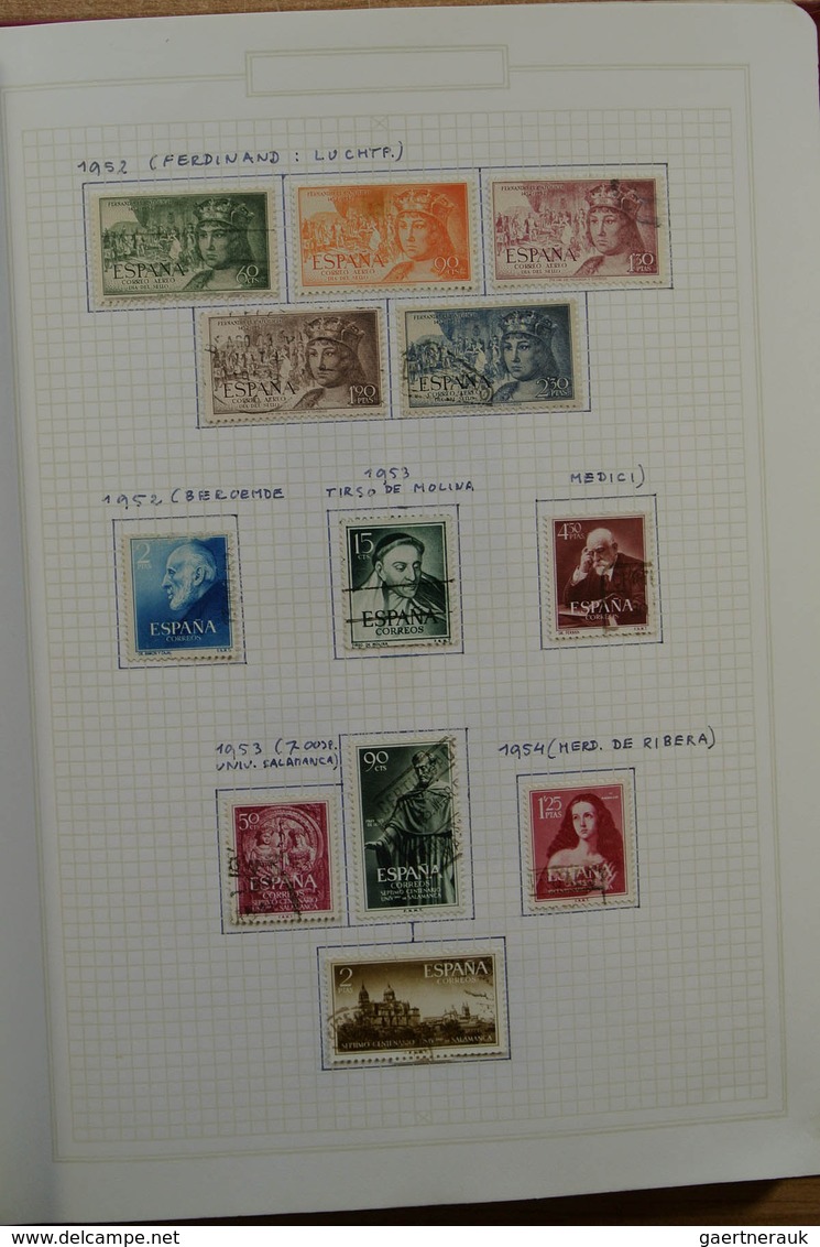 28275 Spanien: 1949-1973. Well filled, mint hinged and used collection Spain 1949-1973 in blanc album. Col