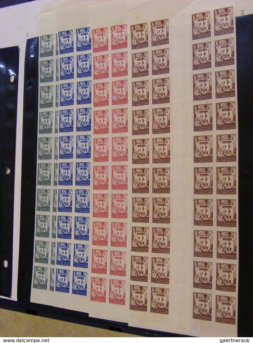 28303 Spanien - Zwangszuschlagsmarken für Barcelona: Beautiful lot mandatory surtax stamps of Barcelona (a