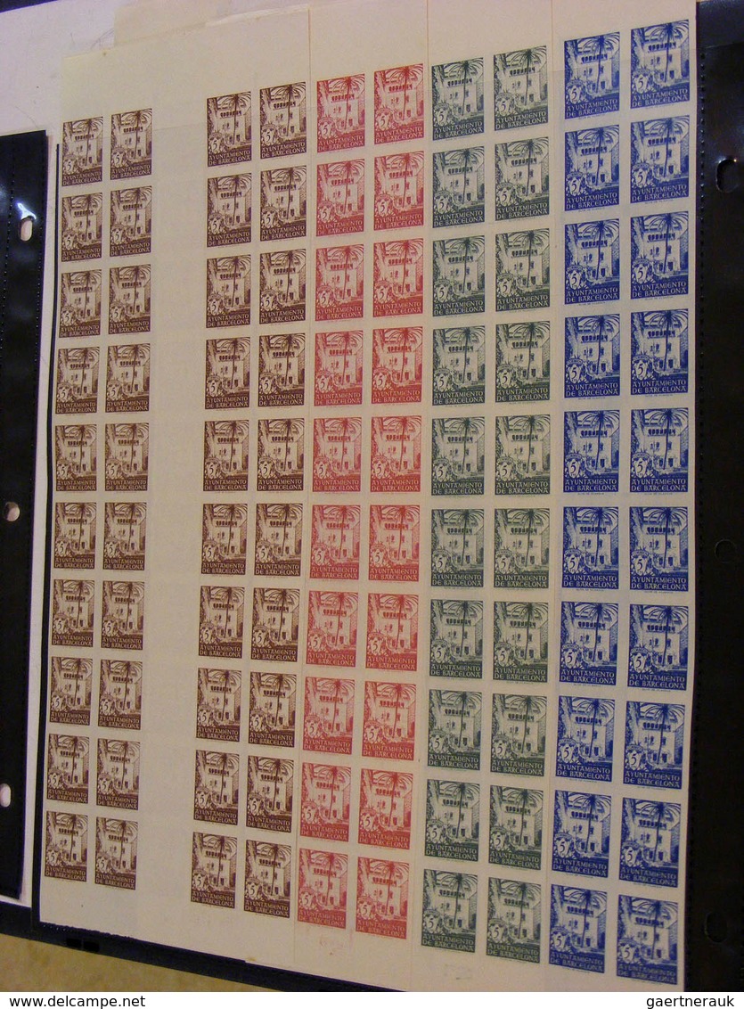 28303 Spanien - Zwangszuschlagsmarken für Barcelona: Beautiful lot mandatory surtax stamps of Barcelona (a