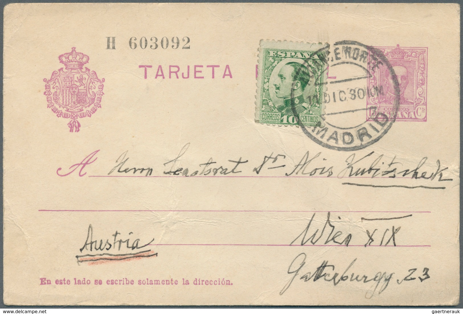 28308 Spanien - Ganzsachen: 1874/1934, Approximately 80 Used Postal Stationery Cards Many Of Them Going To - 1850-1931