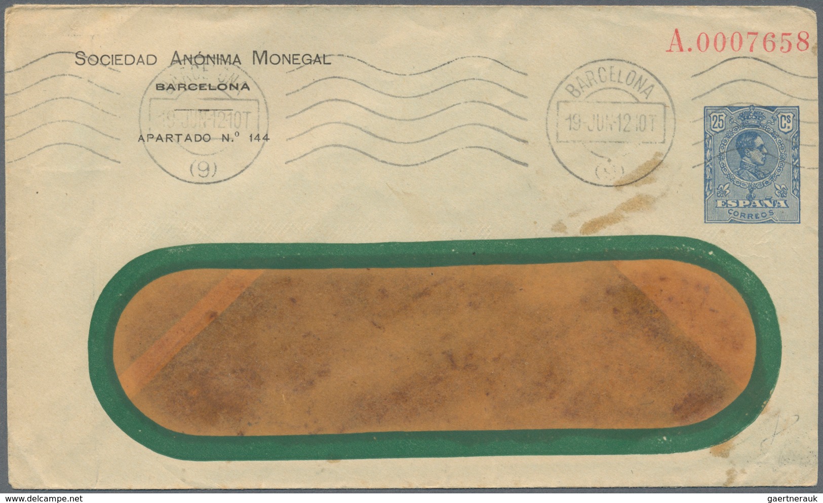 28310 Spanien - Ganzsachen: 1912/1935, 4 Stationery Envelopes With Private Imprint. Some Faults But Scarce - 1850-1931