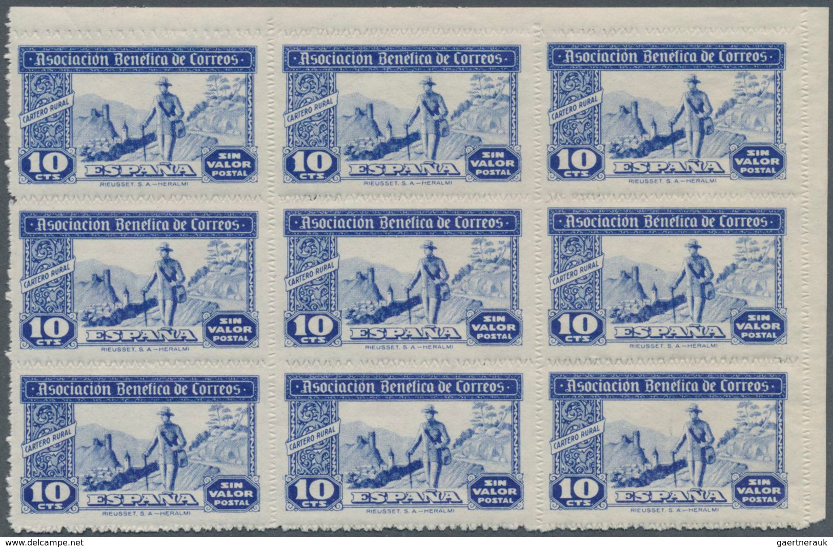 28312 Spanien - Besonderheiten: 1940 (ca.?), Special Stamp Issue 'Asociacion Benefica De Correos' 10c. Blu - Autres & Non Classés