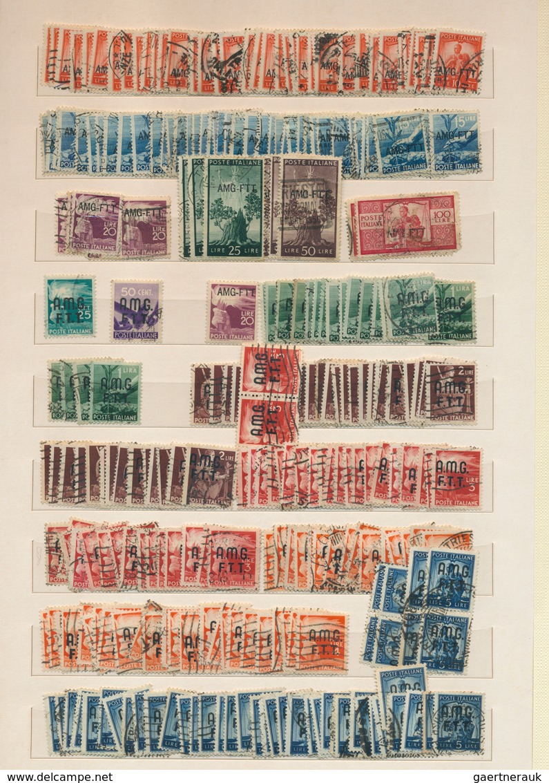 28315 Triest - Zone A: 1947/1954, Comprehensive Used Accumulation In A Thick Stockbook With Several Hundre - Neufs