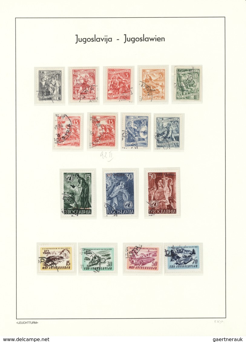 28318 Triest - Zone B: 1948 - 1954, Collection On Self-designed Sheets With Postage And Additional Stamps, - Neufs