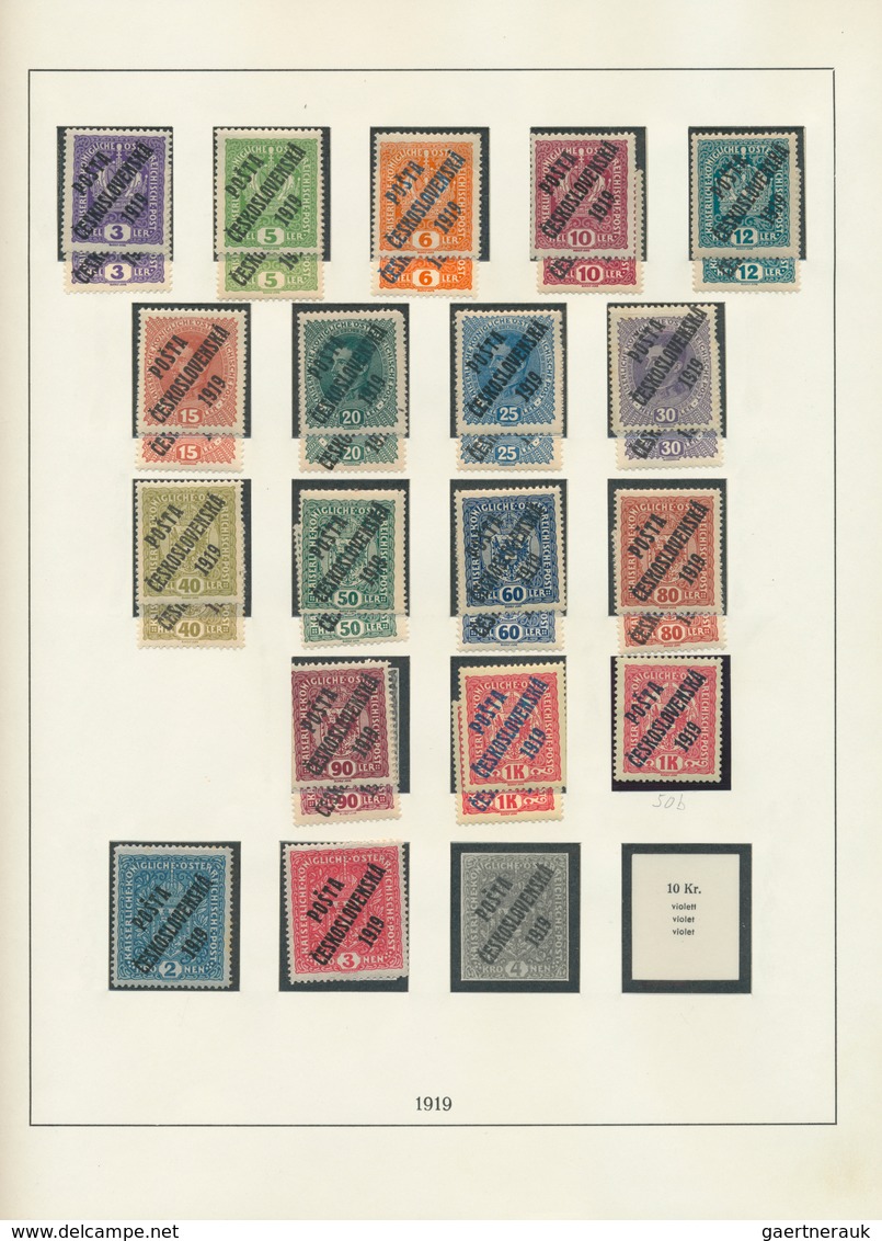 28326 Tschechoslowakei: 1918/1939, Mint And Used Collection In A Lindner Album, From A Lovely Section Hrad - Lettres & Documents