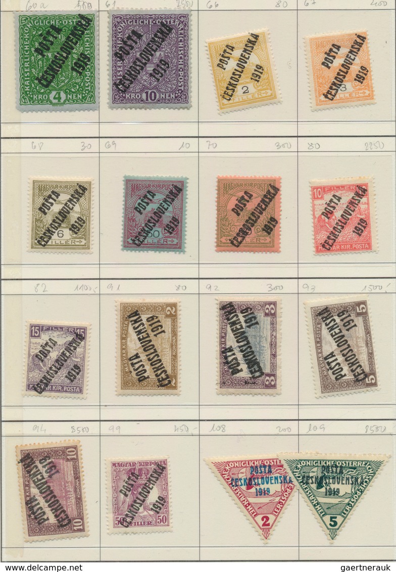 28330 Tschechoslowakei: 1919/1925. Stamps From 1919 Plus Set "Olympic Congress" In Blocks Of 4. Mint, NH. - Briefe U. Dokumente