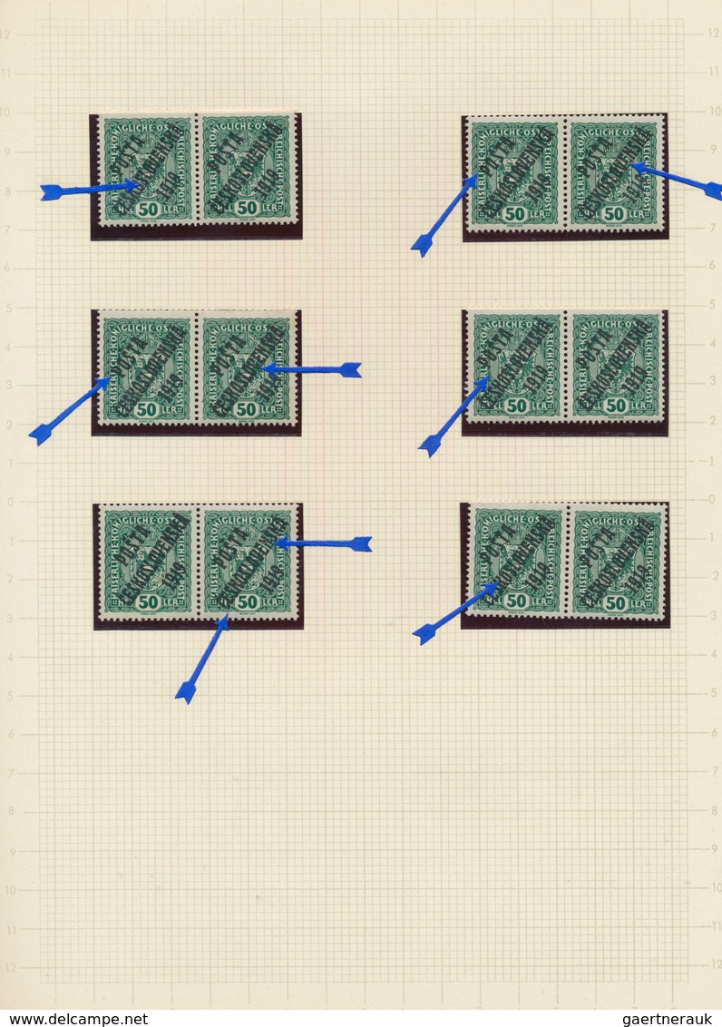 28331 Tschechoslowakei: 1919, Mint Collection Of Apprx. 340 Stamps Of The Overprints On Austria 3h. - 1kr. - Lettres & Documents