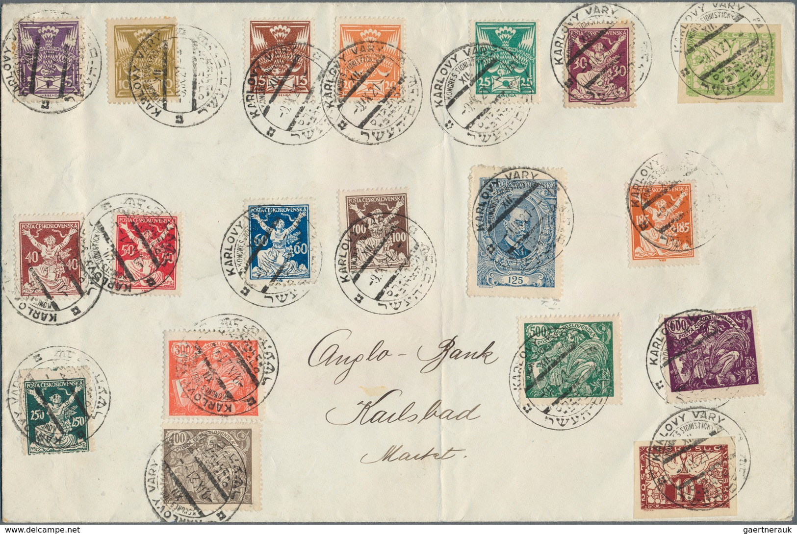 28342 Tschechoslowakei - Stempel: 1921/1923, ZIONIST CONGRESS KARLOVY VARY, Collection Of Nine Covers And - Sonstige & Ohne Zuordnung