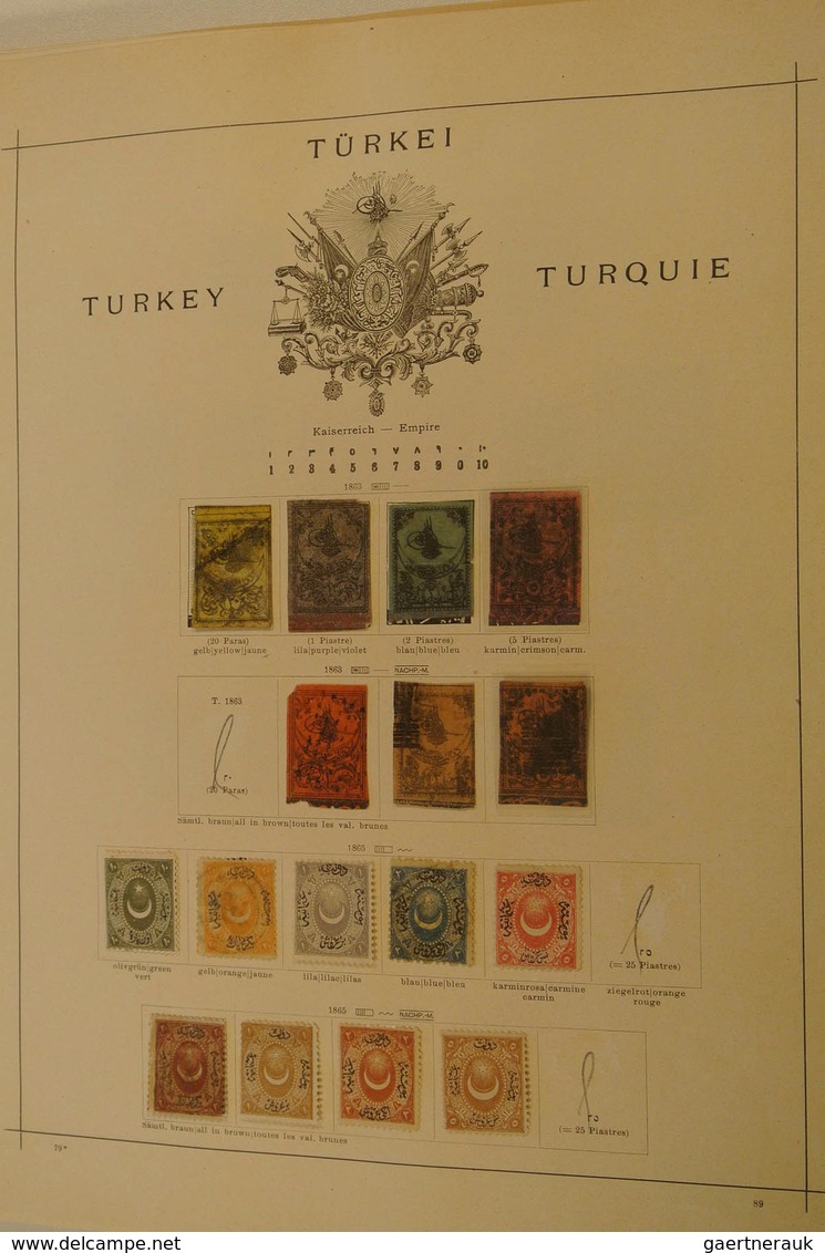 28351 Türkei: 1863/1963: Mint Hinged And Used Collection Turkey 1863-1963 On Schaubek Pages In Folder. Col - Lettres & Documents