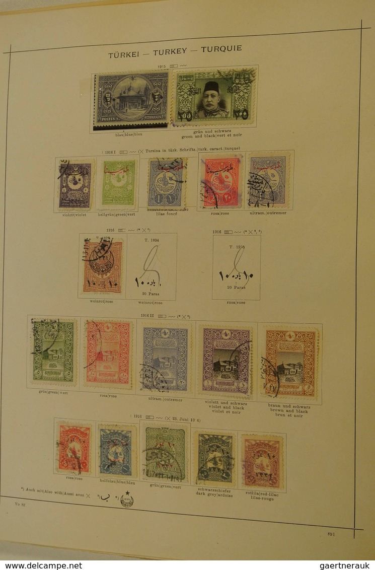 28351 Türkei: 1863/1963: Mint Hinged And Used Collection Turkey 1863-1963 On Schaubek Pages In Folder. Col - Lettres & Documents