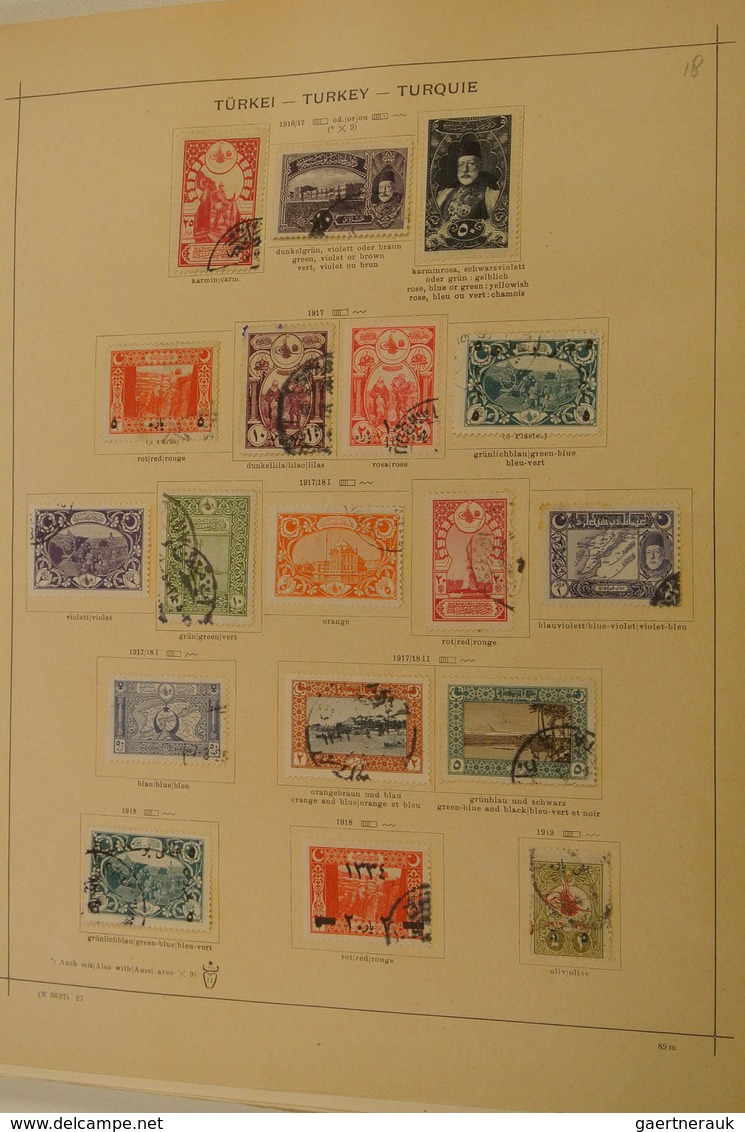 28351 Türkei: 1863/1963: Mint Hinged And Used Collection Turkey 1863-1963 On Schaubek Pages In Folder. Col - Lettres & Documents