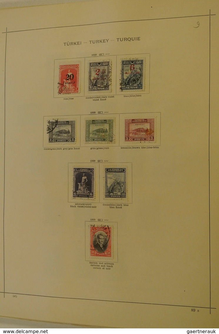 28351 Türkei: 1863/1963: Mint hinged and used collection Turkey 1863-1963 on Schaubek pages in folder. Col