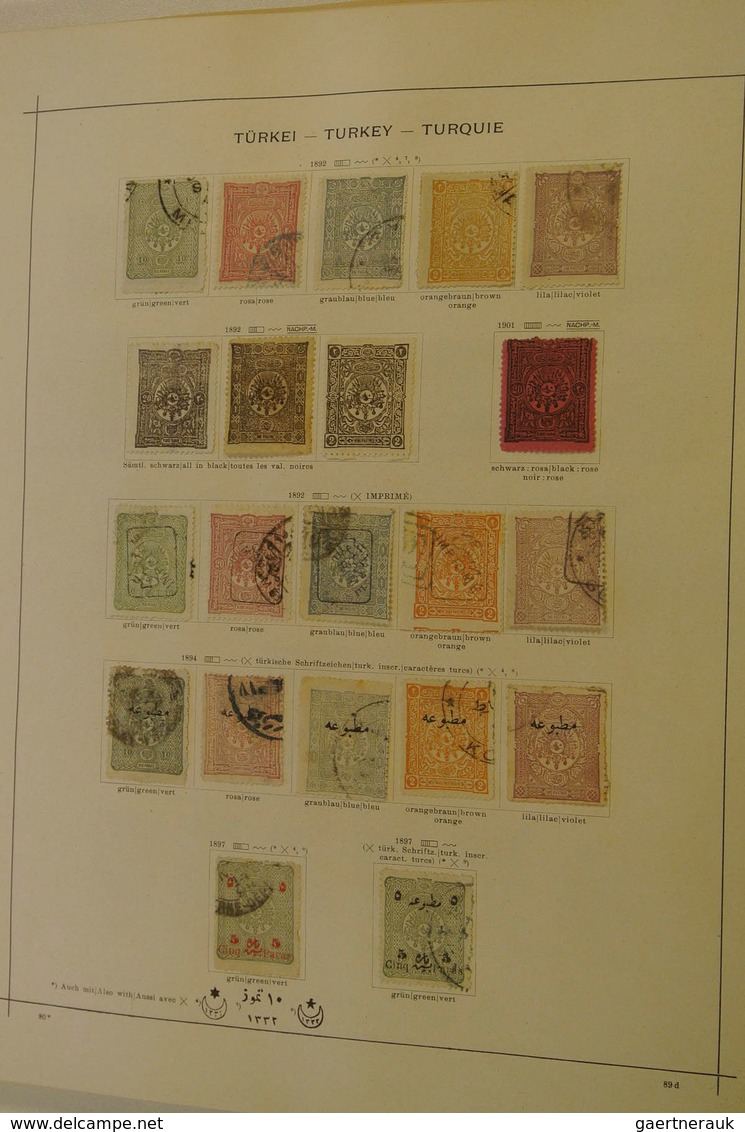 28351 Türkei: 1863/1963: Mint hinged and used collection Turkey 1863-1963 on Schaubek pages in folder. Col