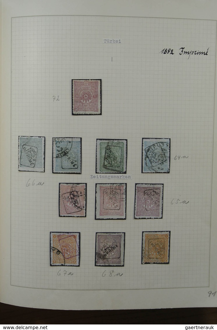 28355 Türkei: 1863-1930. Very Well Filled, Mint Hinged And Used Collection Turkey 1863-1930 In Blanc Borek - Lettres & Documents