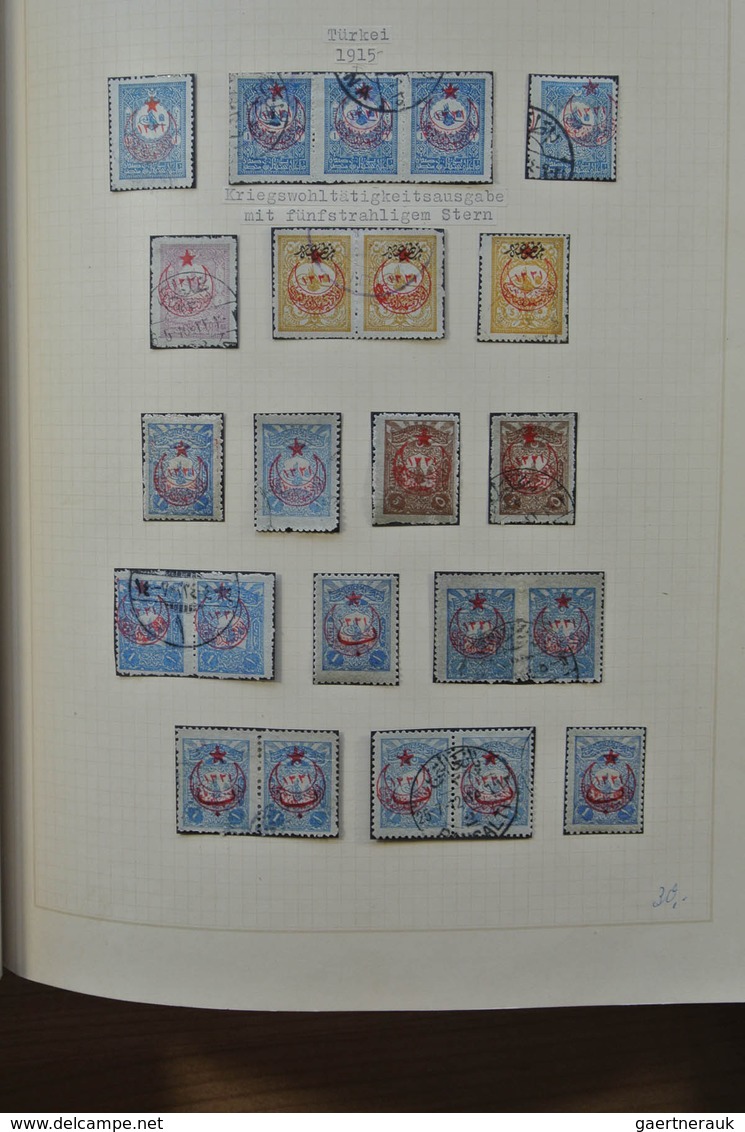 28355 Türkei: 1863-1930. Very well filled, mint hinged and used collection Turkey 1863-1930 in blanc Borek