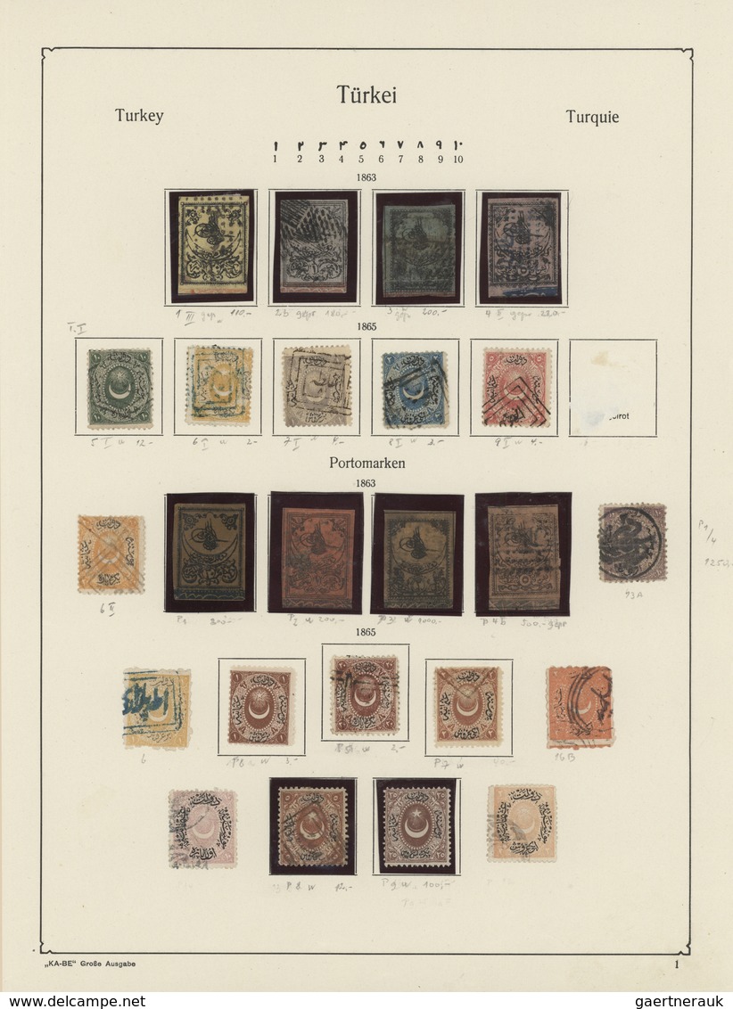 28356 Türkei: 1863/1917, Mainly Used Collection On Ancient Album Pages, From 1st Issue All Four Values And - Lettres & Documents
