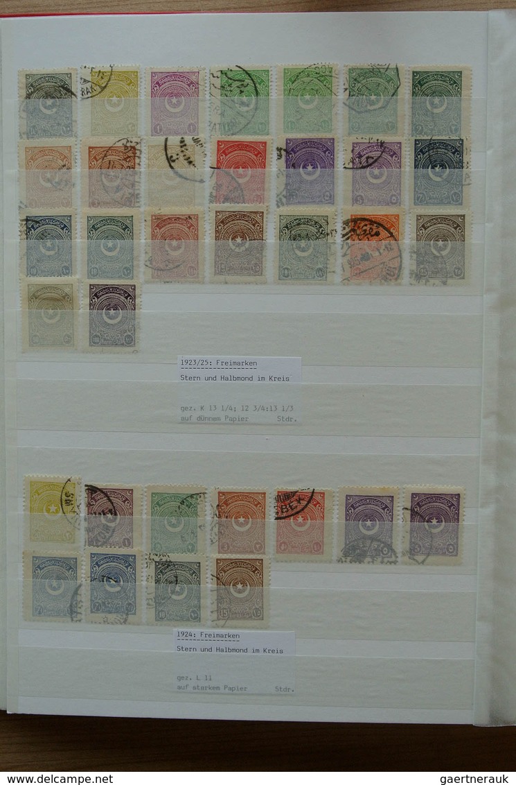 28361 Türkei: 1865-1980. Nicely filed, MNH, mint hinged and used collection Turkey 1865-1980 in 2 stockboo