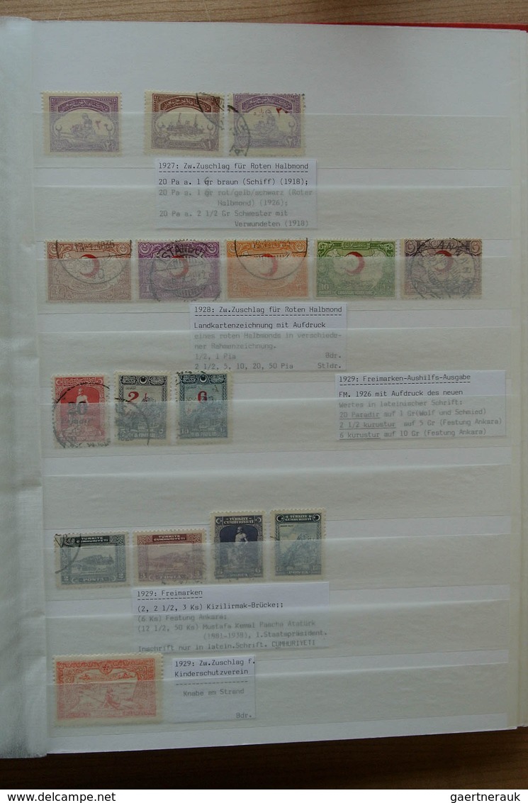 28361 Türkei: 1865-1980. Nicely filed, MNH, mint hinged and used collection Turkey 1865-1980 in 2 stockboo