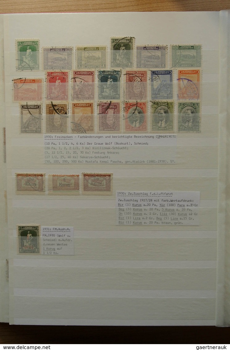 28361 Türkei: 1865-1980. Nicely filed, MNH, mint hinged and used collection Turkey 1865-1980 in 2 stockboo