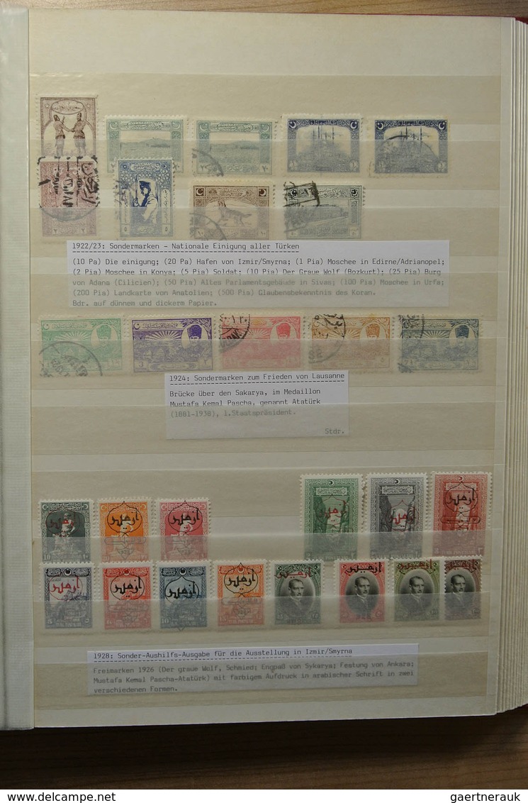 28361 Türkei: 1865-1980. Nicely filed, MNH, mint hinged and used collection Turkey 1865-1980 in 2 stockboo