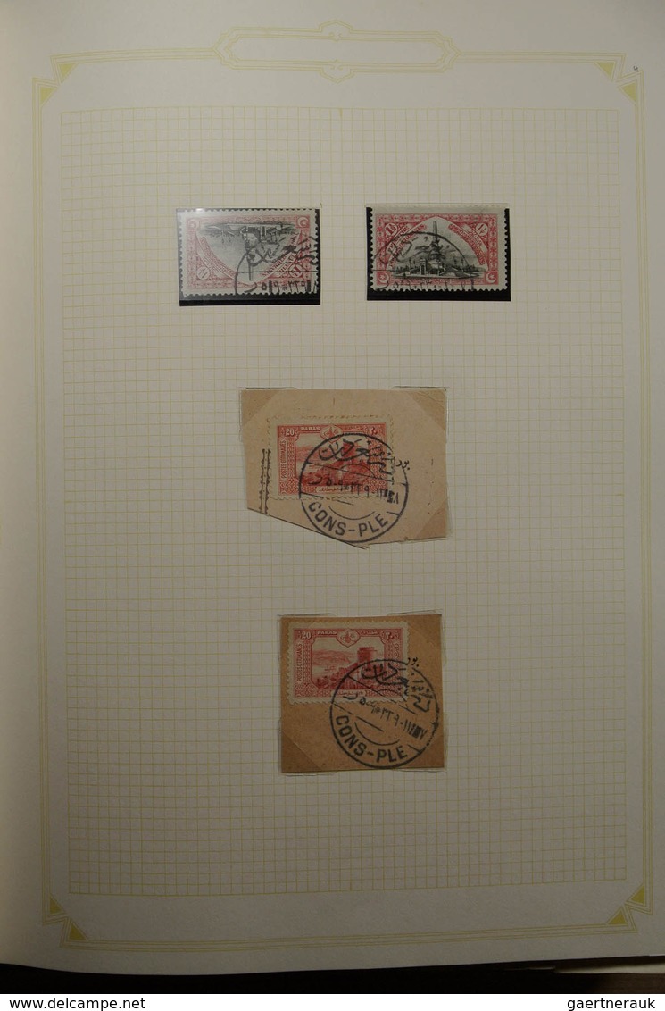 28362 Türkei: 1865-1920. Slightly messy collection Turkey 1865-1920 on blanc pages in binder. Collection c