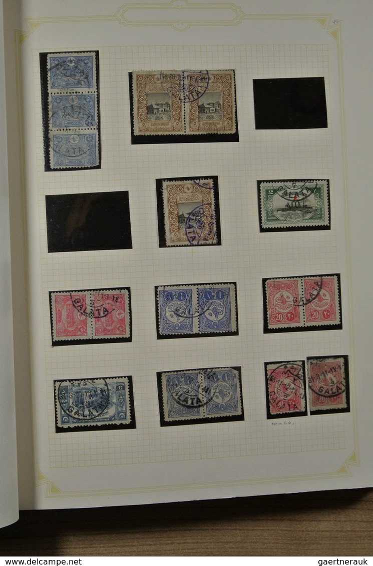 28362 Türkei: 1865-1920. Slightly messy collection Turkey 1865-1920 on blanc pages in binder. Collection c