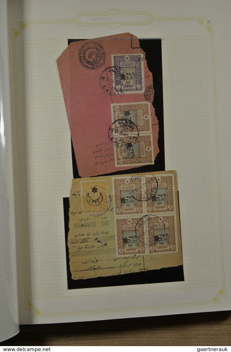 28362 Türkei: 1865-1920. Slightly messy collection Turkey 1865-1920 on blanc pages in binder. Collection c